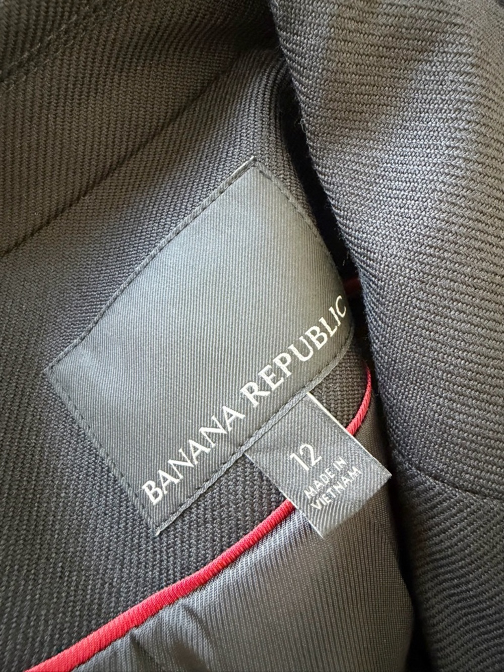 Banana Republic Lido Sculpted Wool Blazer Black Sz 12 - Picture 9 of 11